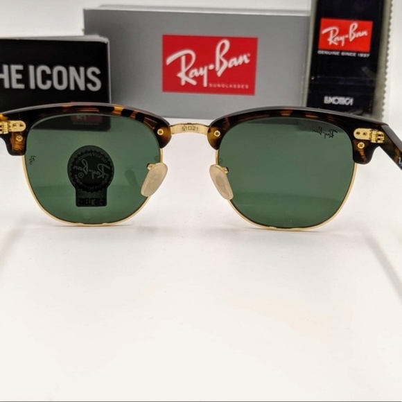 LIKE NEW RayBan Clubmaster RB3016 Green G15 Ray ban Sunglasses - Picture 7 of 13